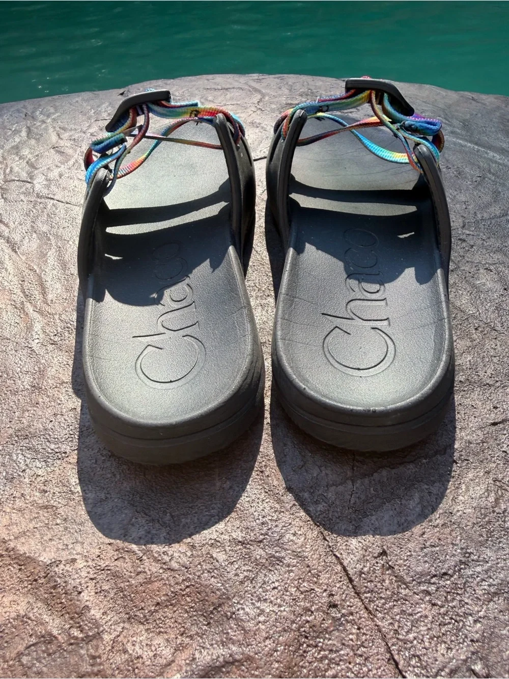 Chaco Chillos Rainbow Tie-Dye Slide Sandals Size K6 or Women 7